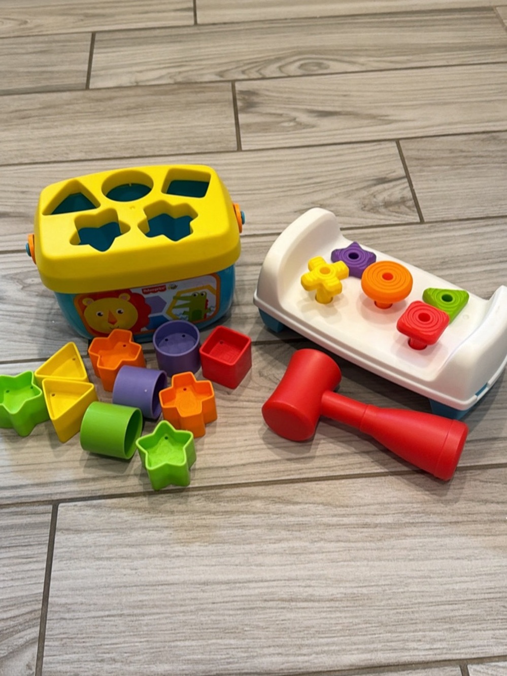 Fisher-Price Shape Sorter & Pound Toy Set - Yellow, Red, Green, Purple, Orange
